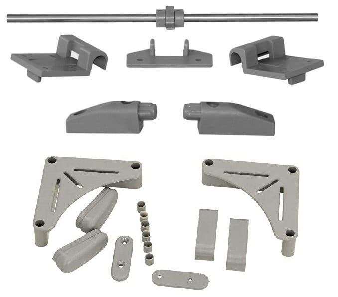 Reimo Sliding Table Bar Rail and Table Storage Kit Set Grey Thompson