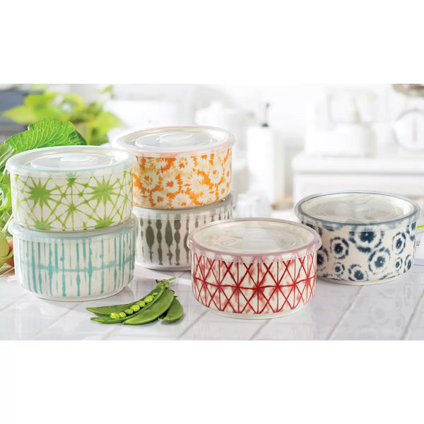 6 Microwaveable bowls with lids