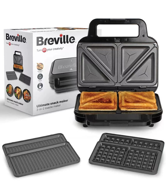 Breville 3 in 1 Sandwich, Waffle and Panini Maker, VST098