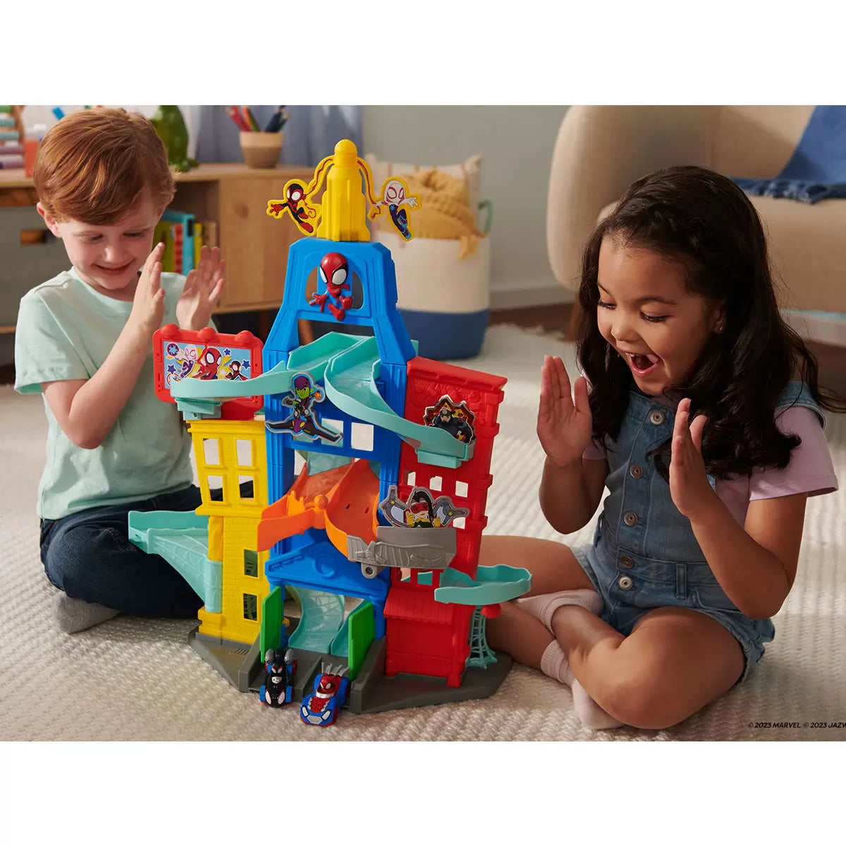 MARVEL Spidey and His Amazing Friends Race Track with Vehicles (3+ Yea ...